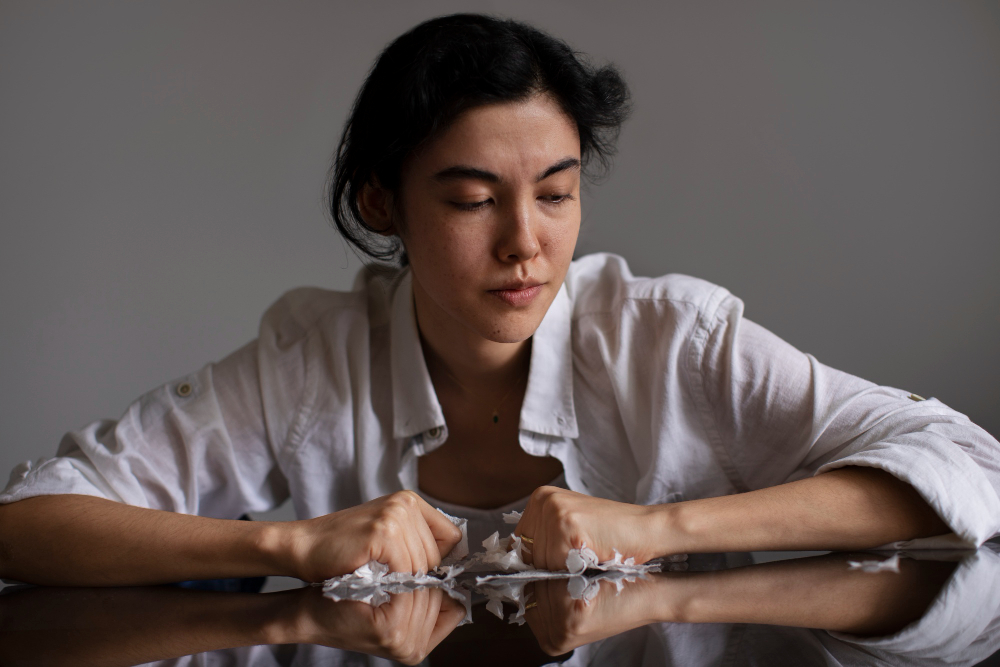 Bearded man recovering from opioid addiction